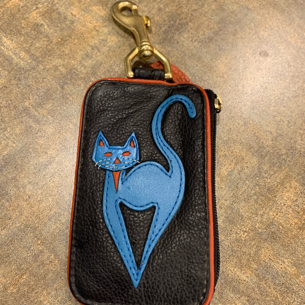 JP Ourse & Cie leather cat clip-on wallet